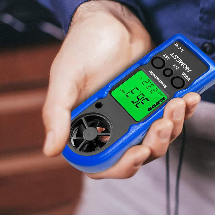 AIOMEST Mini Wind Speed Meter Handheld, HAVC Digitaler Anemometer, Windmesser Windmessgerät mit MAX/