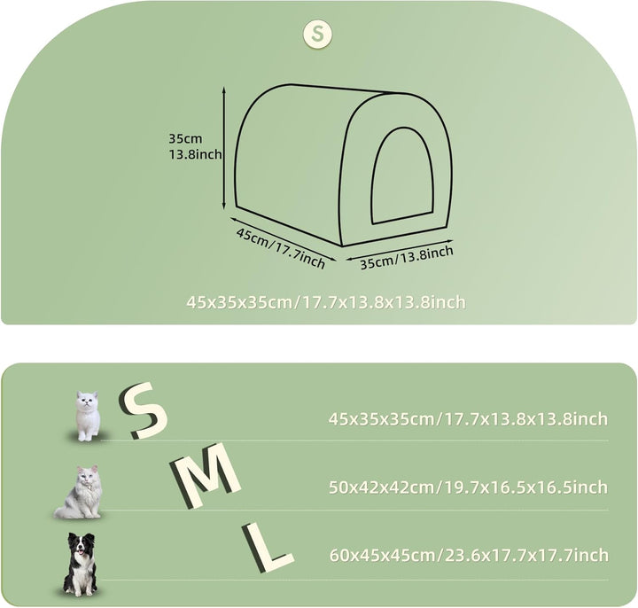 Katzenhöhle für Drinnen Katzen Höhlenbett mit Plüsch Katzenkissen Schlafhaus Haustierhaus Faltbares