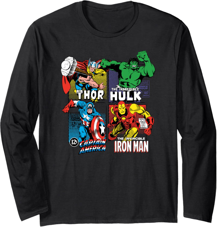 Marvel Super Heroes Squares Langarmshirt
