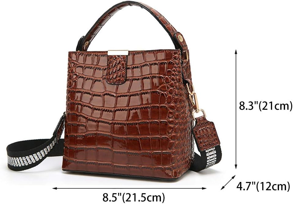 BUKESIYI Damen Tasche Umhängetasche Handtasche Frauen Klein Schultertasche Weekender Lack PU Leder C