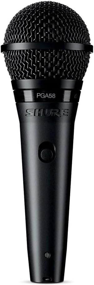 Shure PGA58 Dynamisches Mikrofon-Handheld-Mikrofon für Gesang mit Cardioid-Aufnahmemuster, diskreter