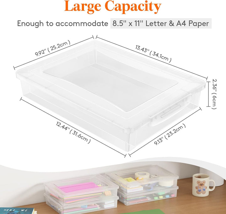 Lifewit 2 Pack Mehrzweck-Aufbewahrungsbox aus Kunststoff mit verriegelbaren Deckeln, A4 Papieraufbew