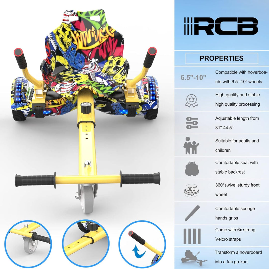 RCB Hoverboard Sitz,Go-Kart Zubehör für Hoverboards,Hoverboard mit Sitz passend für Aller 6.5"-10" Z