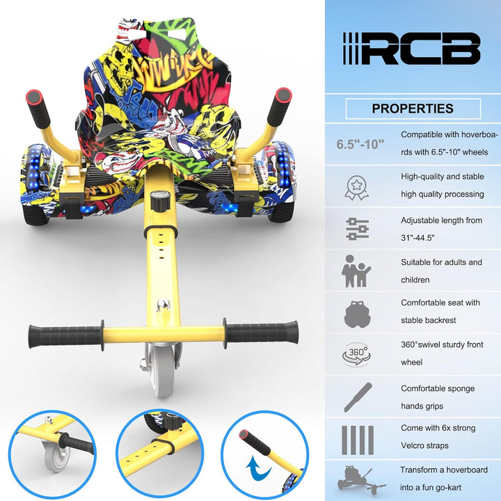 RCB Hoverboard Sitz,Go-Kart Zubehör für Hoverboards,Hoverboard mit Sitz passend für Aller 6.5"-10" Z