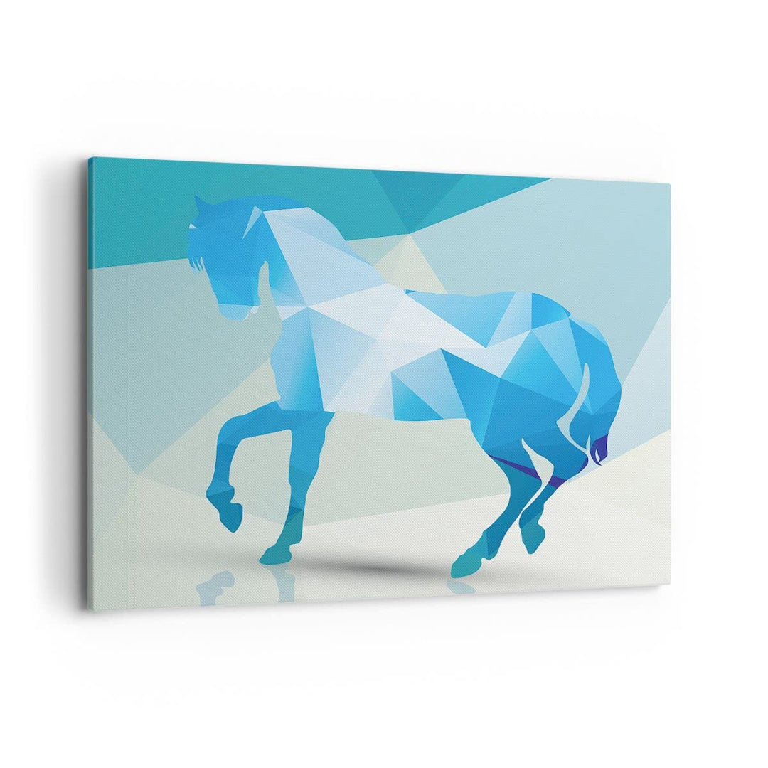 Bilder auf Leinwand 100x70cm Leinwandbild Pferd Illustration modern Grafik Gross Wanddeko Bild Schla
