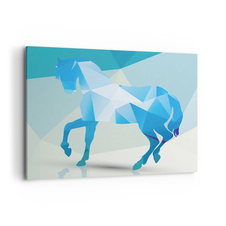 Bilder auf Leinwand 100x70cm Leinwandbild Pferd Illustration modern Grafik Gross Wanddeko Bild Schla
