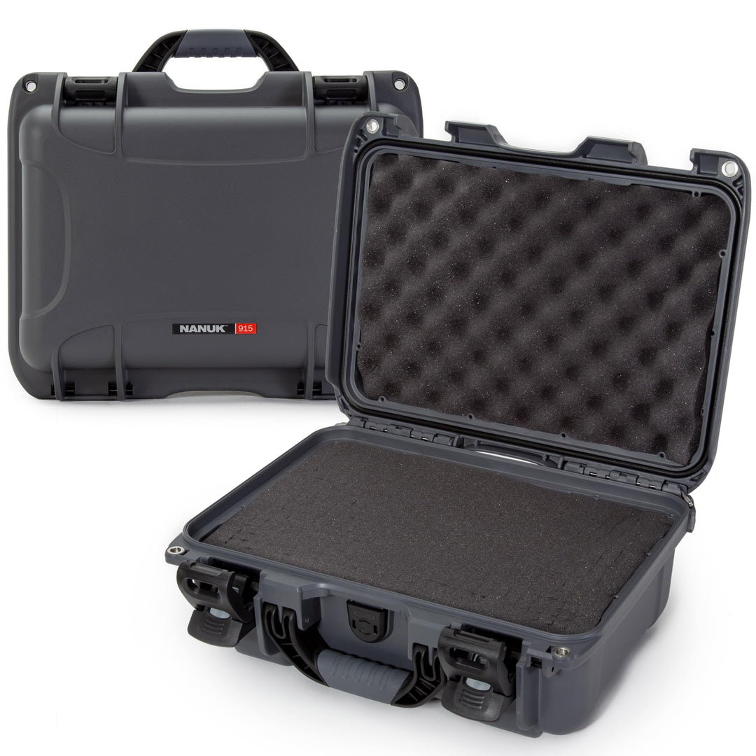 Nanuk 915 Wasserdichter Hartschalenkoffer Mit Plüschschaumeinlage - Graphit Graphit Cubed Foam, Grap