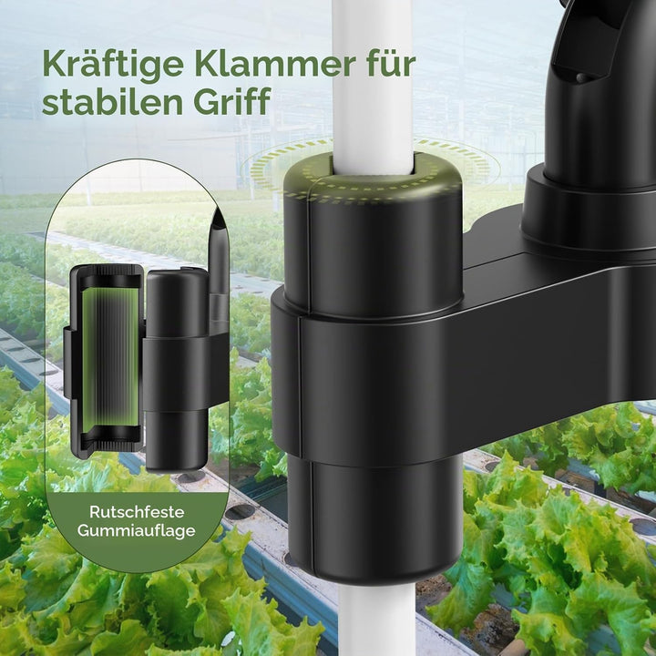 Grow Ventilator mit Clip, 20W Oszillierender Lüfter, 2 Geschwindigkeiten, 90°/120° Doppelschwenk, 31