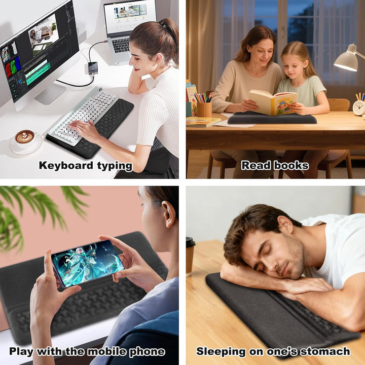 JTgugu Ergonomisches Mauspad & Tastatur unterlage mit Handballenauflage, Memory Foam Wrist Rest Set,