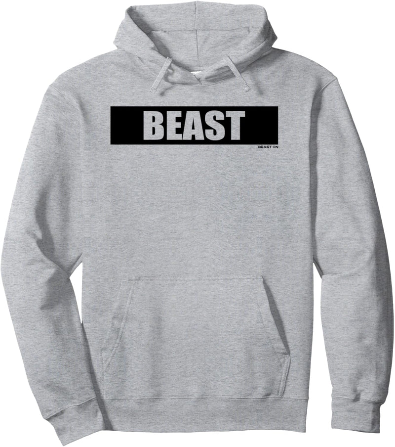 Beast ON Fitness Training Gym Motivation Sprüche weisses Pullover Hoodie