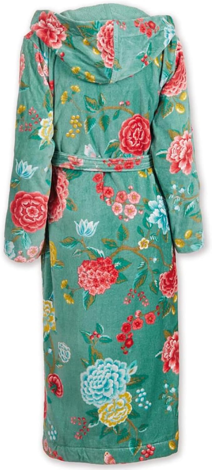 PIP Studio Frottier Damen Bademantel Good Evening Green mit Kapuze, Grösse:S-36/38 S Grün, S Grün