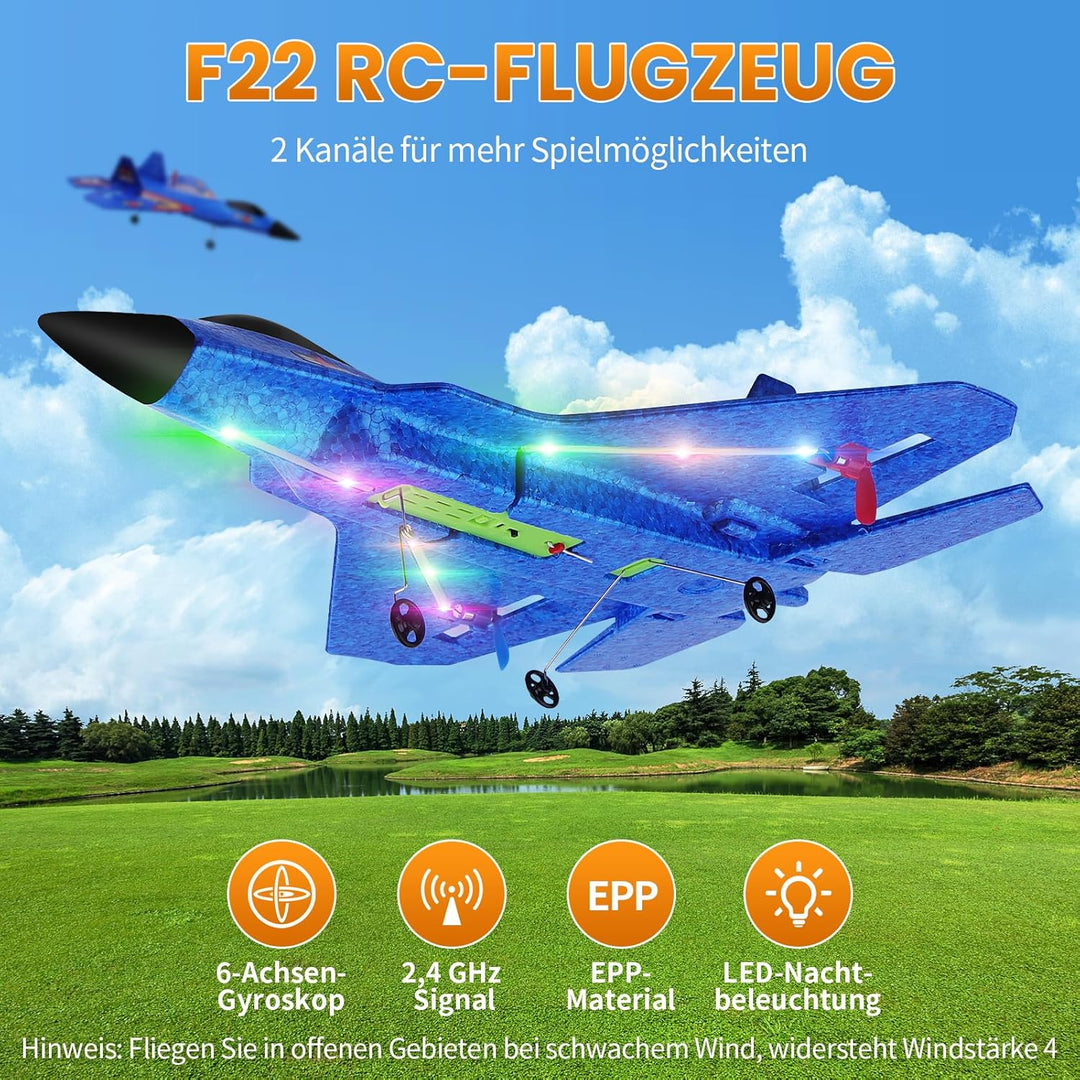 Henakmsl RC Flugzeug 3CH Ferngesteuerter Kämpfer 2.4GHz RC Flugzeug RTF für Anfänger, Kinder und Erw