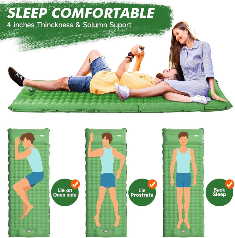 HiiPeak Isomatte Selbstaufblasend Ultraleicht für Outdoor Camping, luftmatratze selbstaufblasend kle