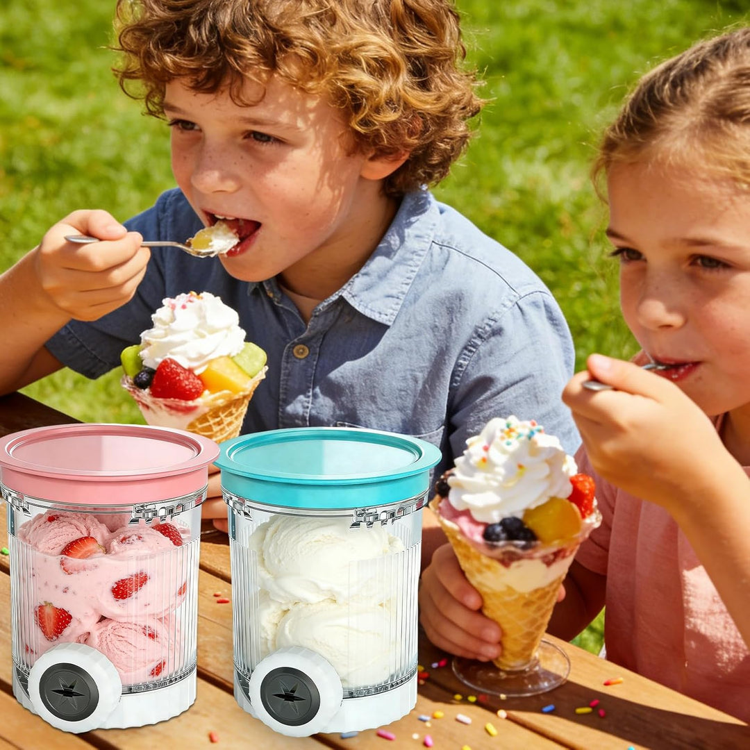 2 Stück Behälter Kompatibel mit Ninja Swirl CREAM: Tubs Zubehör für die Ninja Creami NC701 NC700, Zu