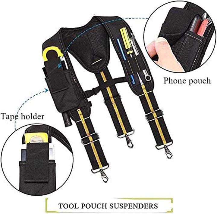 Risegun Werkzeugtaschen Taille, Y-förmiger Werkzeuggürtel Hosenträger Heavy Duty Werkzeuggürtel Mult