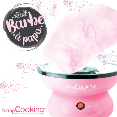 ScrapCooking 3900 Zuckerwattemaschine Cotton Candy Factory Ø 28 cm, Mit Stäbchen, Messlöffel, Süsse