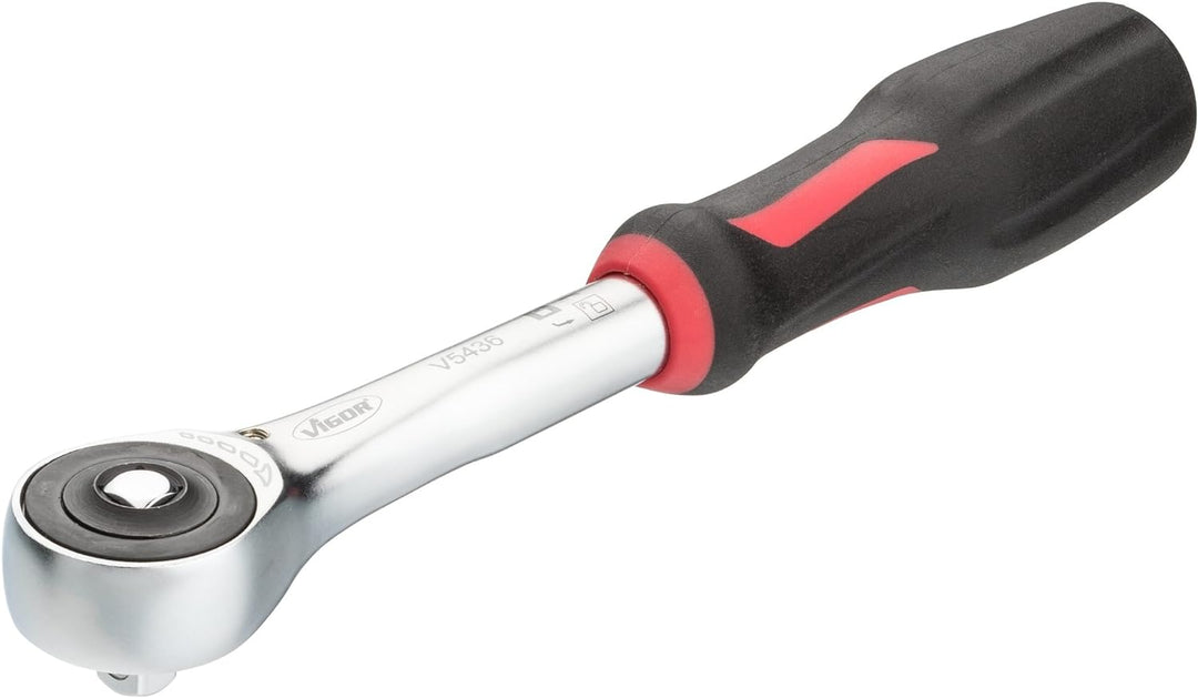 Vigor Umschaltknarre (Vierkant 6,3 mm (1/4 Zoll), 360° Drehgriff, Durchsteckvierkant für Links- und