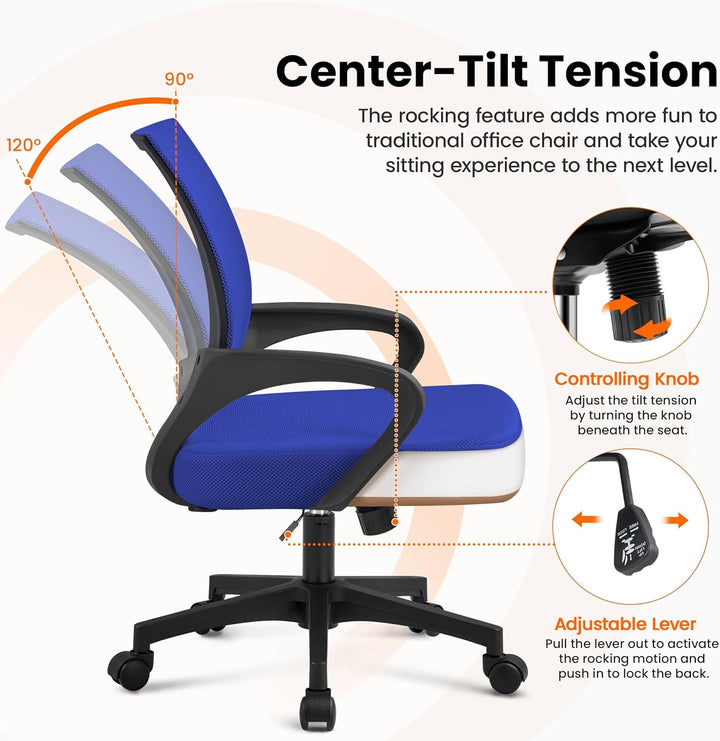 Yaheetech Bürostuhl Ergonomischer Schreibtischstuhl Drehstuhl höhenverstellbar Mesh Chefsessel mit N