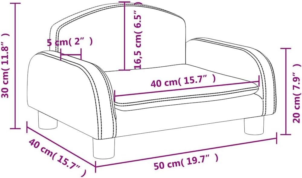 vidaXL Kindersofa Creme 50x40x30 cm Kunstleder 50 x 40 x 30 cm Creme, 50 x 40 x 30 cm Creme