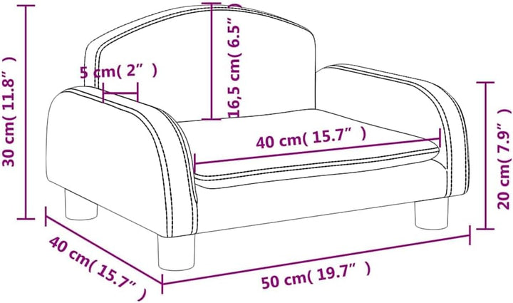 vidaXL Kindersofa Creme 50x40x30 cm Kunstleder 50 x 40 x 30 cm Creme, 50 x 40 x 30 cm Creme