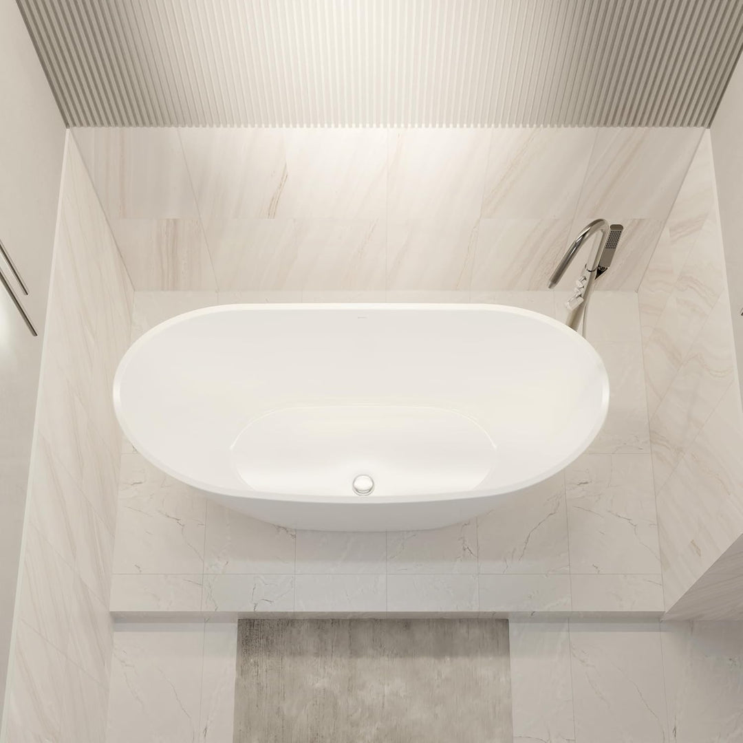 BERNSTEIN Freistehende Badewanne aus Sanitäracryl Standbadewanne Wanne mit Doppelwandiger Konstrukti
