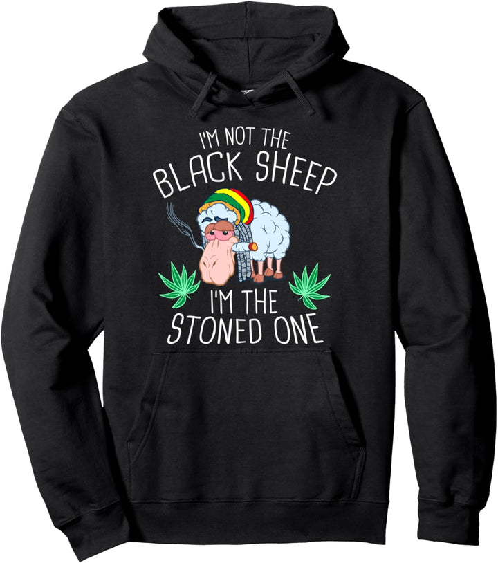 I'm Not The Black Sheep I'm The Stoned One Schaf Kifft Gras Pullover Hoodie
