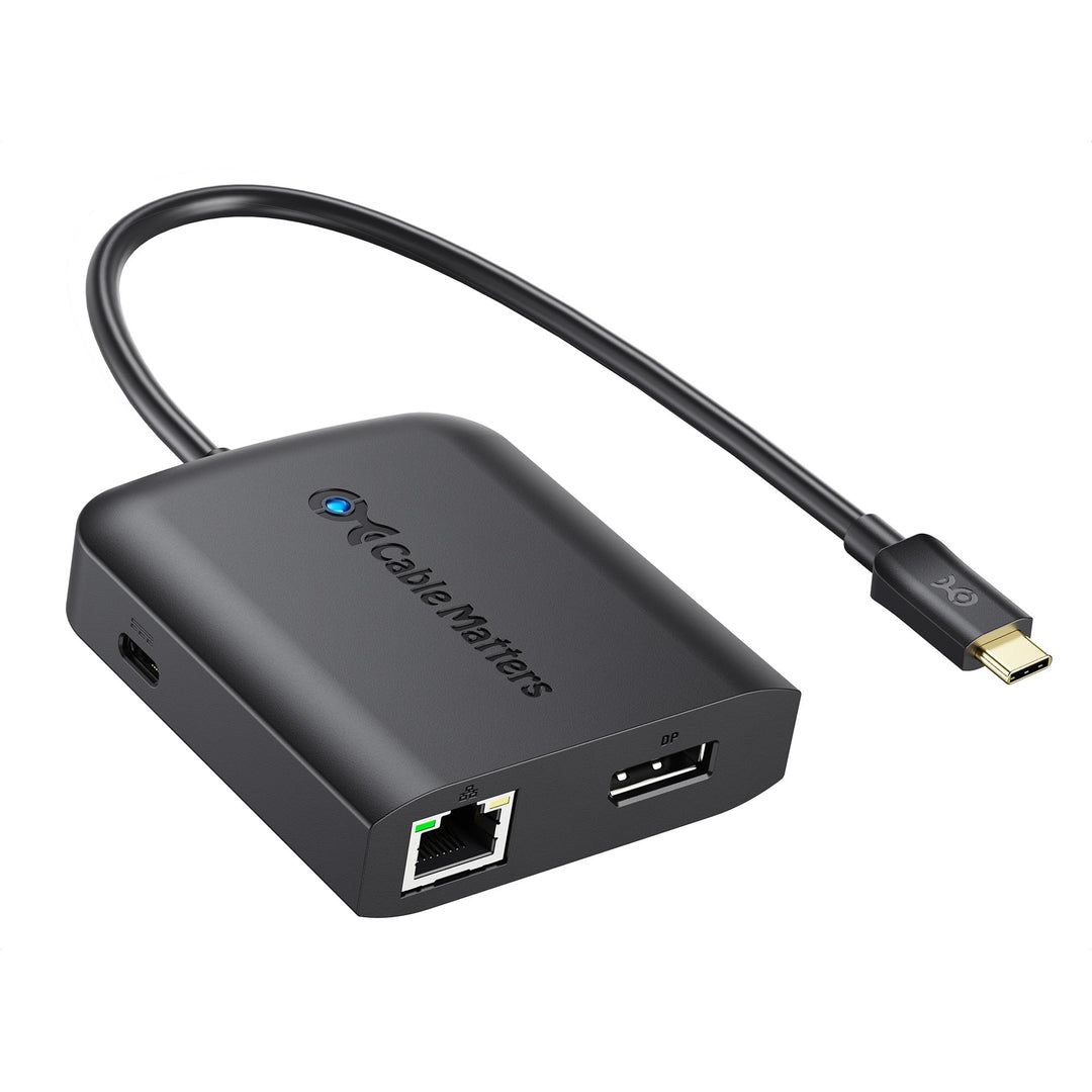 Cable Matters USB C Multiport Adapter DisplayPort 8K 60Hz (USB C Adapter mit DP 1.4, 2X USB 2.0, 480