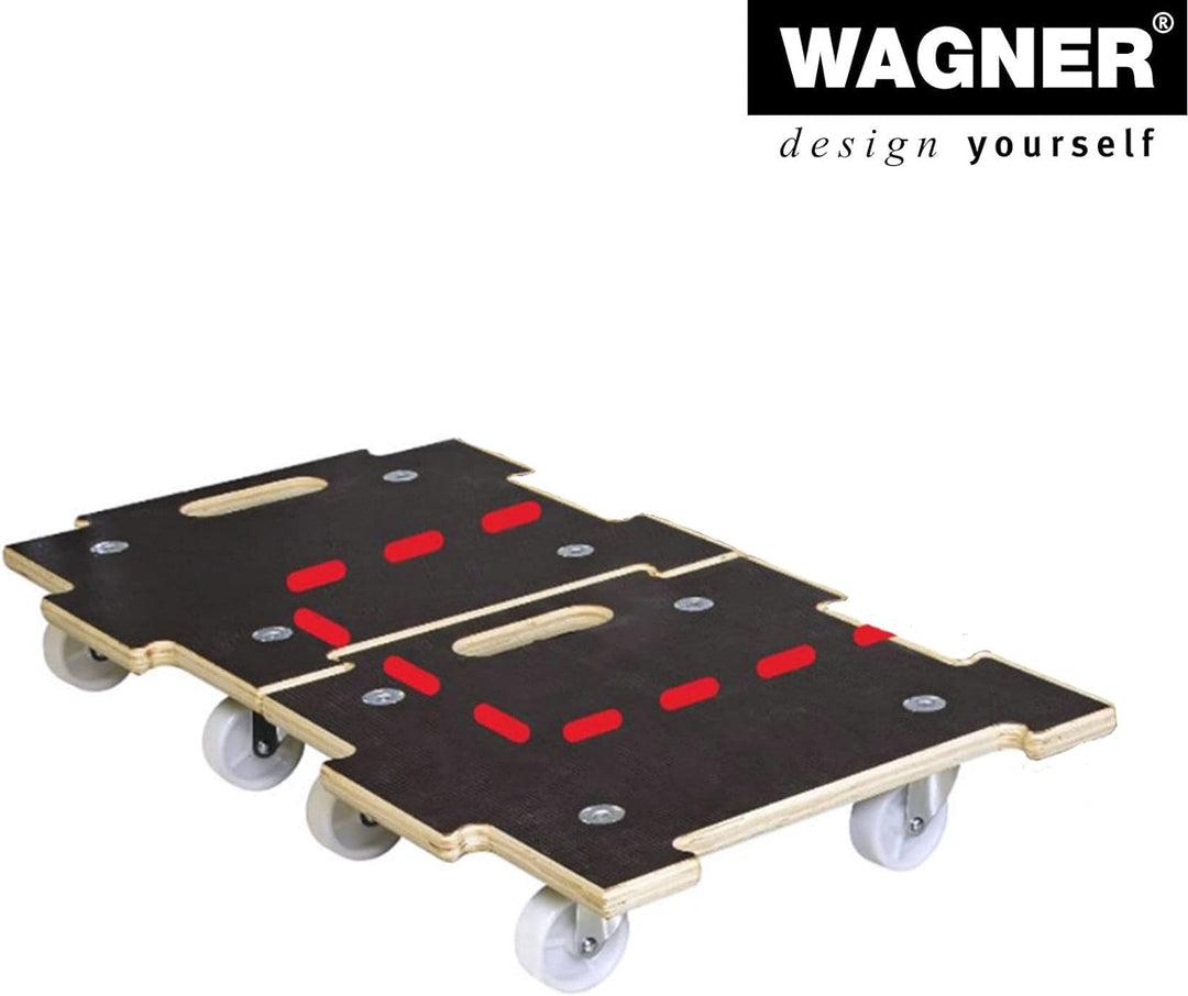 Wagner Pflanzenroller Maxigrip 39 x 39 x 10 cm I Kübelroller f. Aussenbereich + Innenbereich I Trans