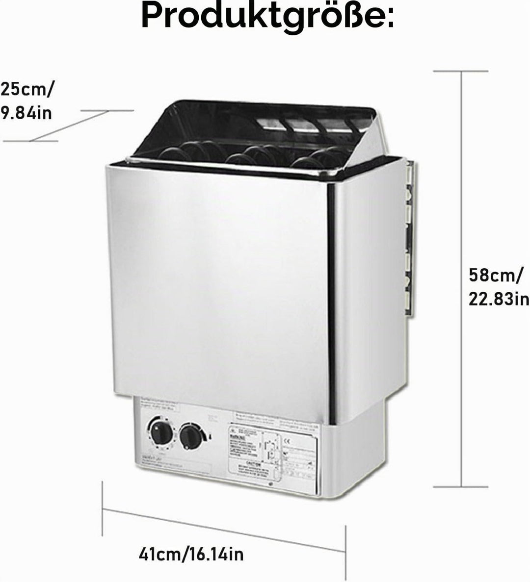 otmechl Elektrischer Saunaofen, 3 kW, 220 V tragbare Saunaheizung für drinnen &amp; draussen, integriert