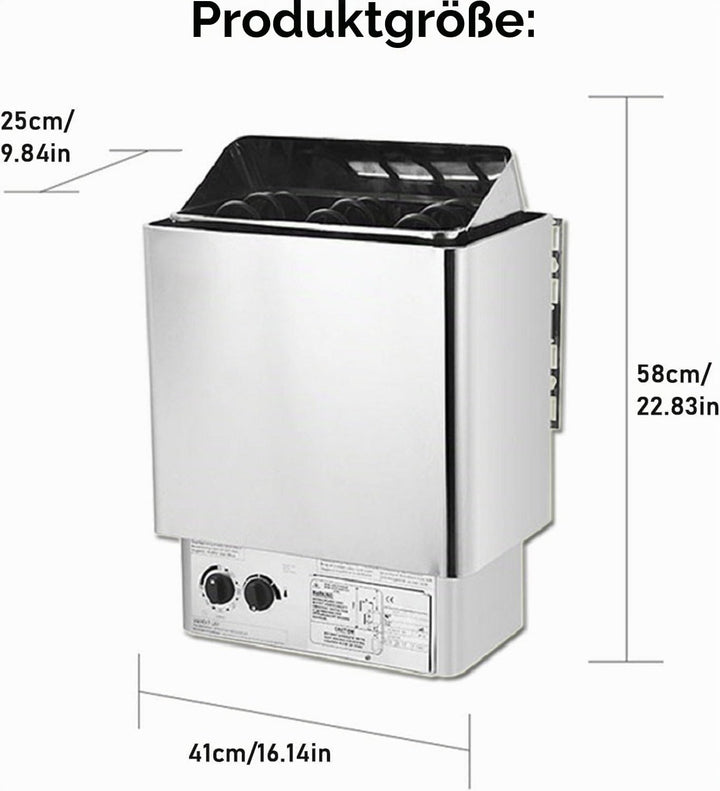 otmechl Elektrischer Saunaofen, 3 kW, 220 V tragbare Saunaheizung für drinnen &amp; draussen, integriert