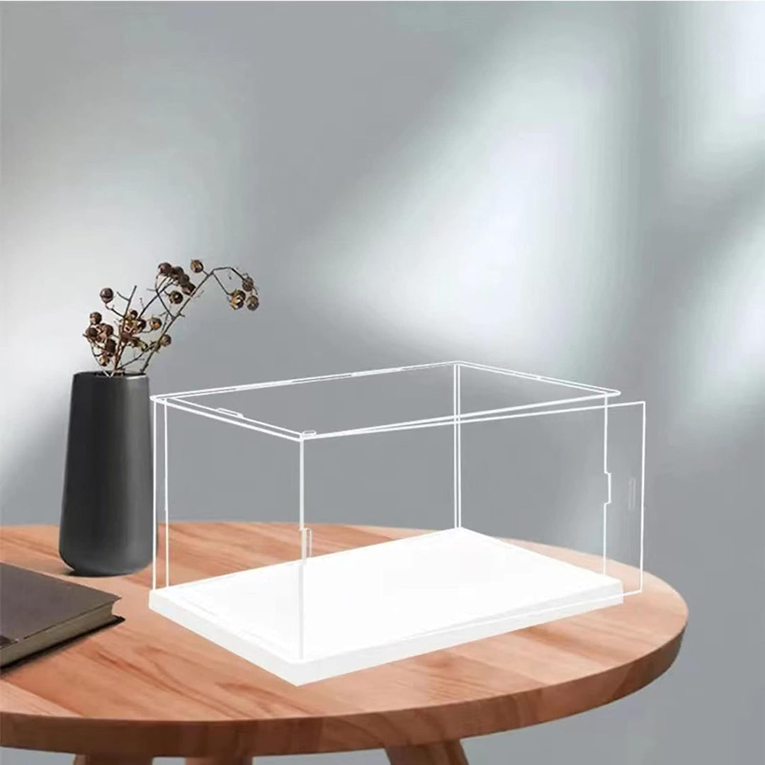 Öffne klare Acryl-Vitrine-Assemble Countertop Box mit weisser Basis, Staubschutz für Action Figuren