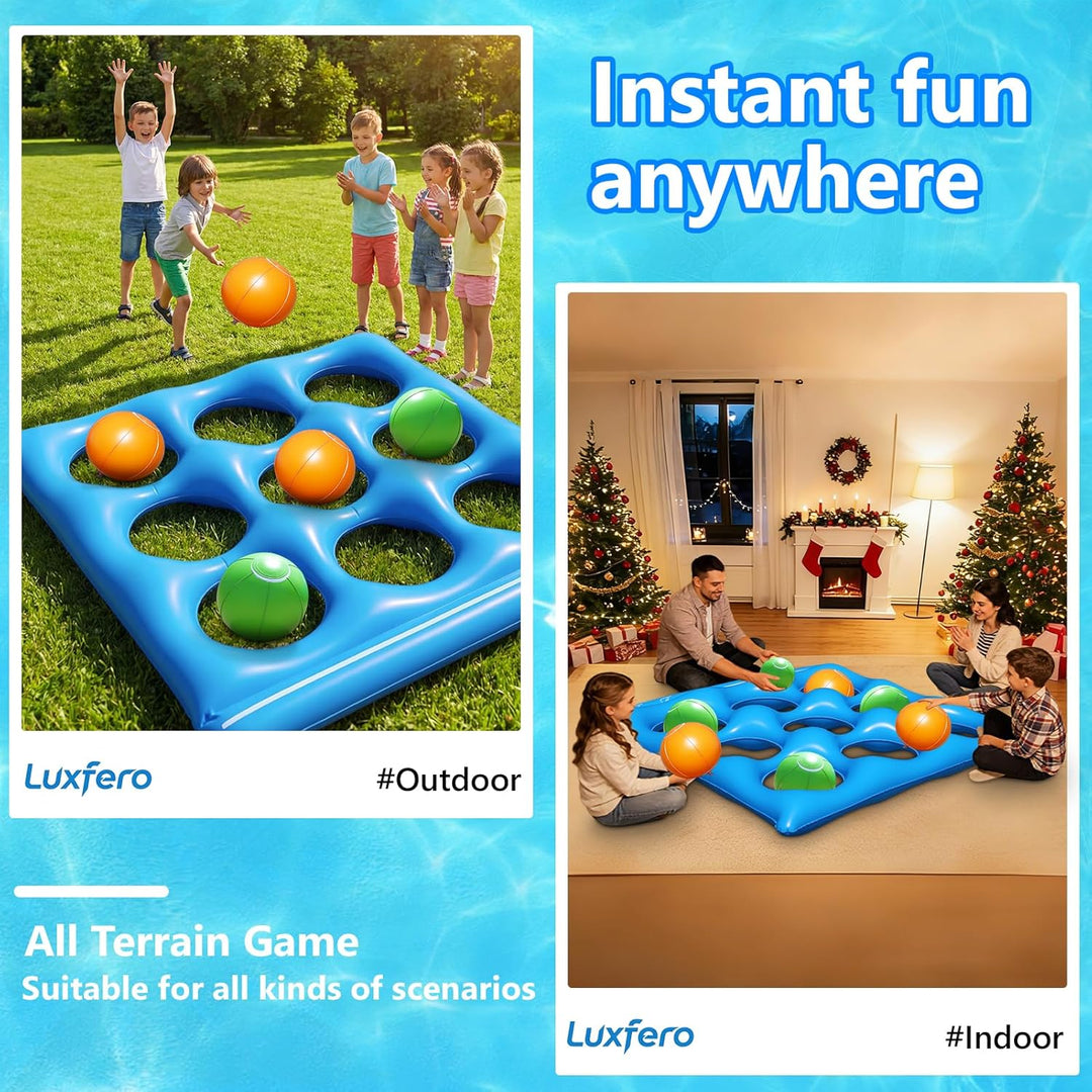 Luxfero Aufblasbares Wasserspielzeug, Tic Tac Toe Pool Spielzeug mit 10 Aufblasbarer Ball, Aufblasba