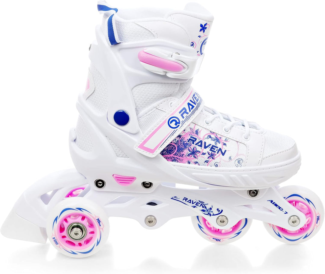RAVEN 4in1 Inline Skates Triskates Rollschuhe Schlittschuhe Inliner LED Räder für Kinder Mädchen ver