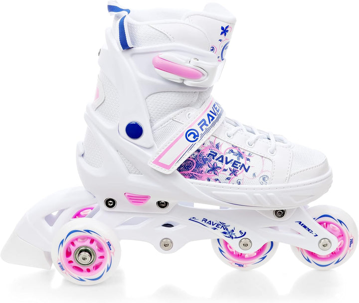 RAVEN 4in1 Inline Skates Triskates Rollschuhe Schlittschuhe Inliner LED Räder für Kinder Mädchen ver