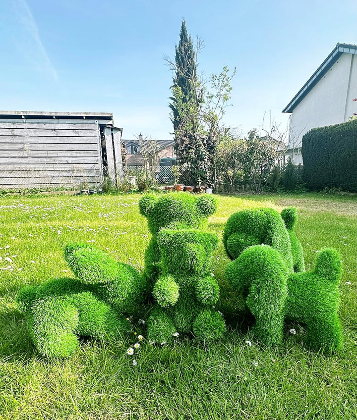 Innovative Kunstwerk Figuren aus Kunstrasen Hase Bär Hund Tier Garten Dekoration Gras Deko (Hund, 35