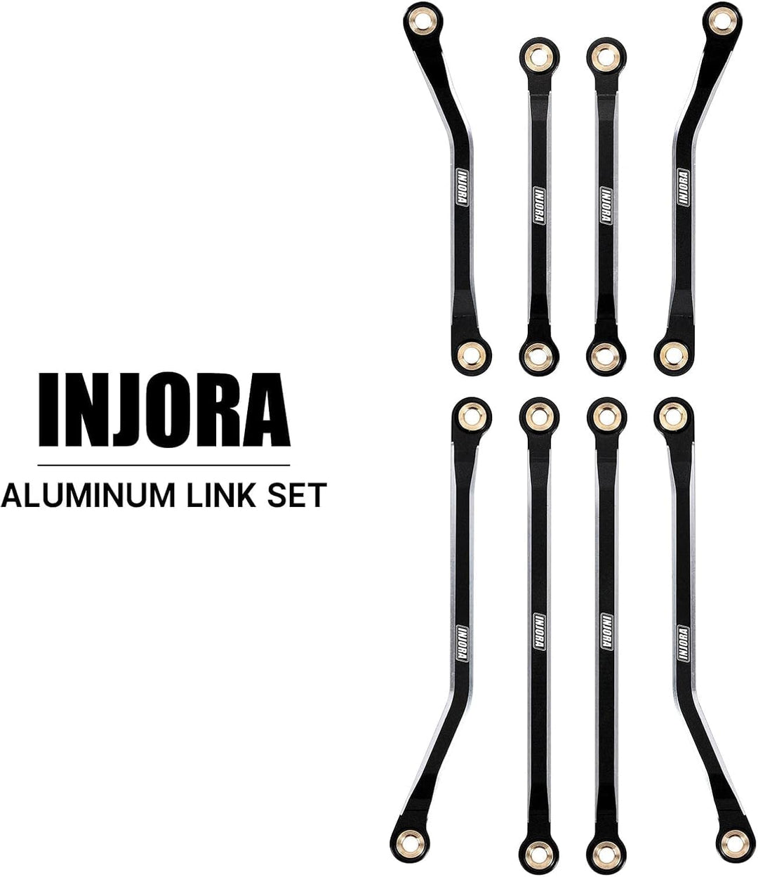 INJORA Hohe Clearance Links CNC Aluminium Link für 1/18 TRX4M Upgrade RC Crawler, Schwarz, Schwarz