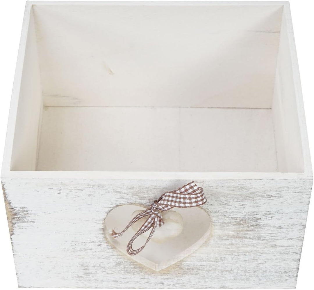 Mendler Kommode Forli, Schubladenkommode Schrank, 3 Schubladen mit Herzen 55x29x25cm, Shabby-Look, V