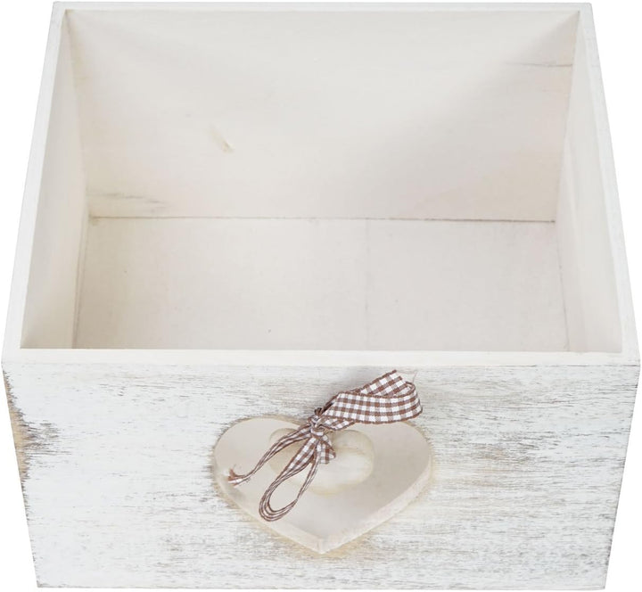 Mendler Kommode Forli, Schubladenkommode Schrank, 3 Schubladen mit Herzen 55x29x25cm, Shabby-Look, V