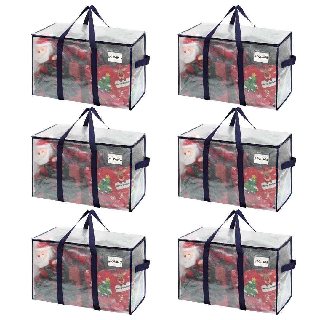 VENO 6-er Pack extra grosse Reisetaschen mit Reissverschlüssen, strapazierfähig, Umzugsbox-Alternati
