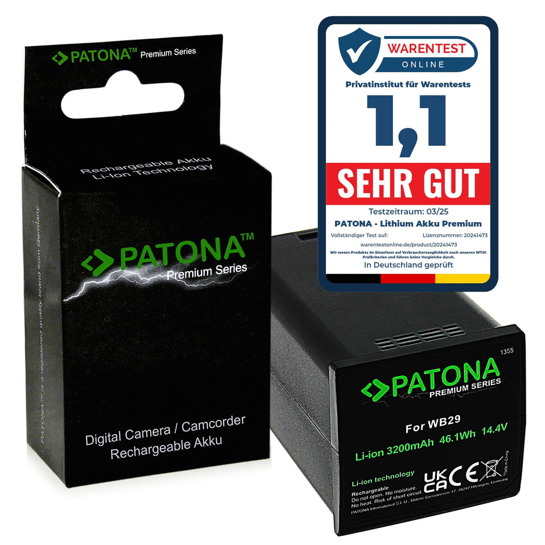 PATONA Premium WB29 Akku (3200mAh LG Zellen) kompatibel mit Godox AD200 AD200 Pro