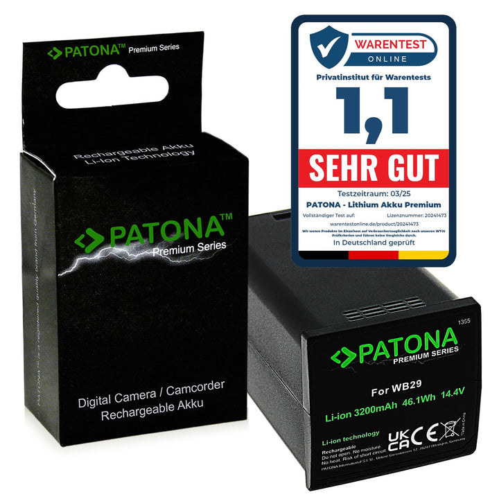 PATONA Premium WB29 Akku (3200mAh LG Zellen) kompatibel mit Godox AD200 AD200 Pro