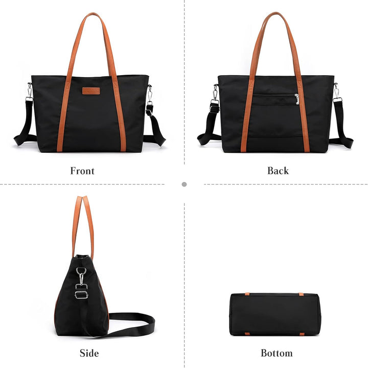 PORRASSO Laptop Tote Bag Damen Handtasche 15.6 Zoll Laptoptasche Casual Schultertasche Umhängetasche