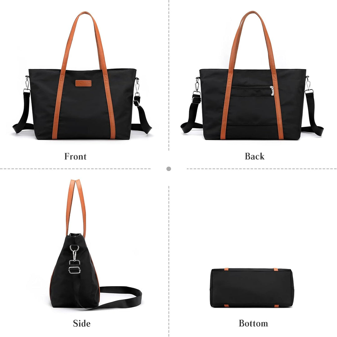 PORRASSO Laptop Tote Bag Damen Handtasche 15.6 Zoll Laptoptasche Schultertasche Umhängetasche Crossb