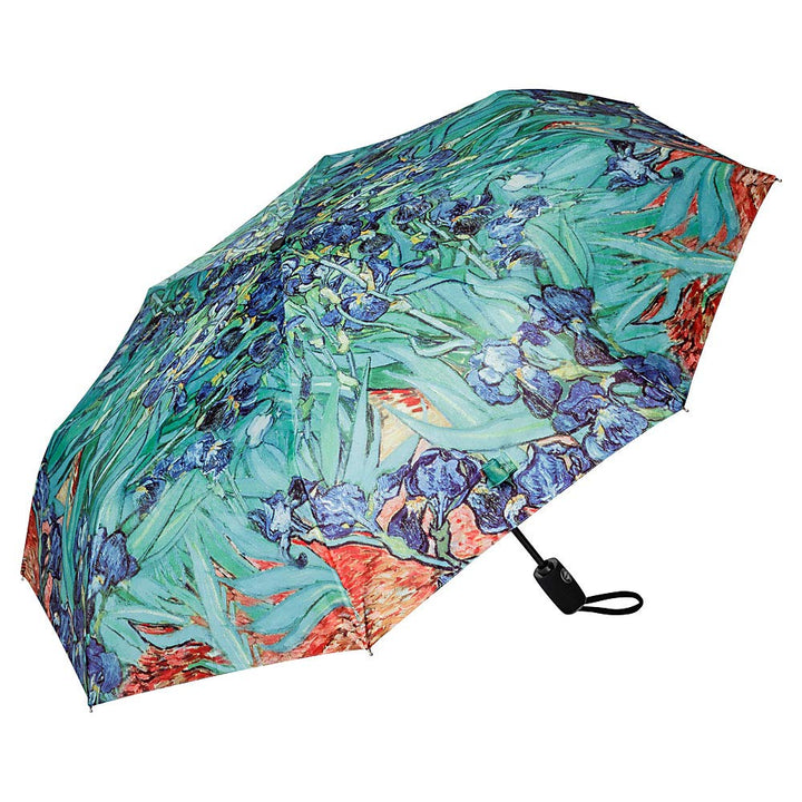 VON LILIENFELD Regenschirm Taschenschirm Vincent van Gogh Iris Windfest Auf-Zu-Automatik Blumen Stab