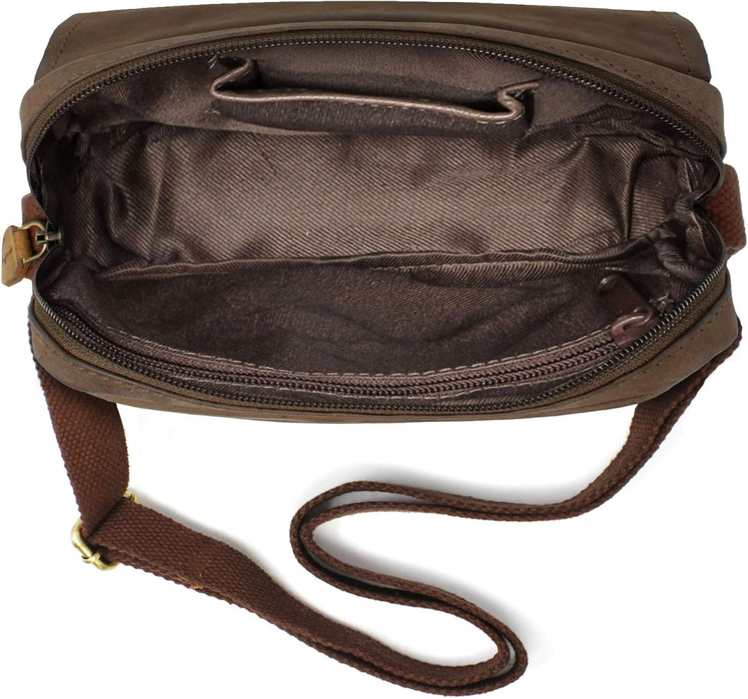 ROYALZ 'Idaho' Vintage Leder Umhängetasche Klein Herren Kompaktes Design Männer Ledertasche Mini Mes
