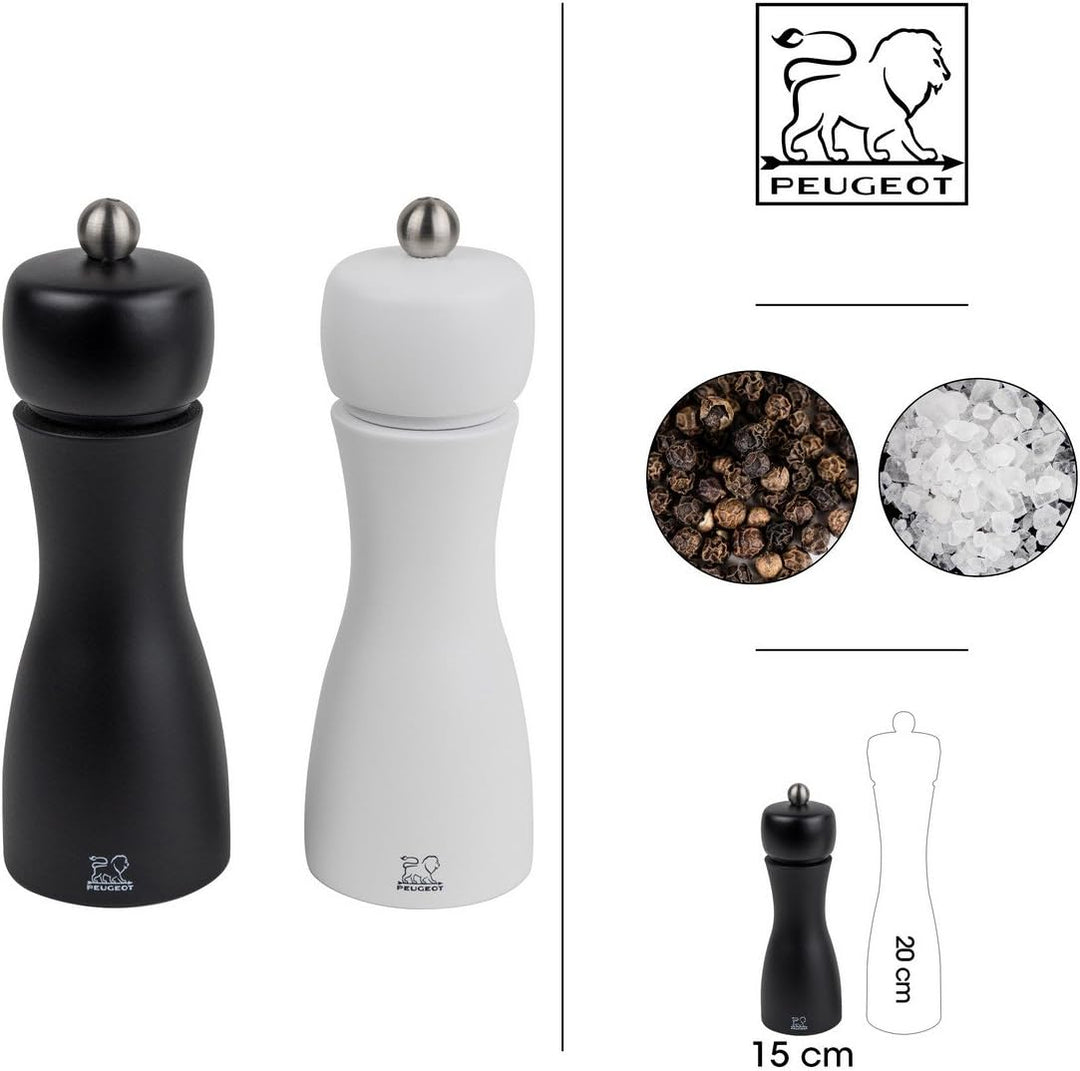 PEUGEOT - Pfeffermühle + Salzmühle Tahiti 20 cm Duo + Pfeffer + Kristallsalz - Klassische Mahlgradei