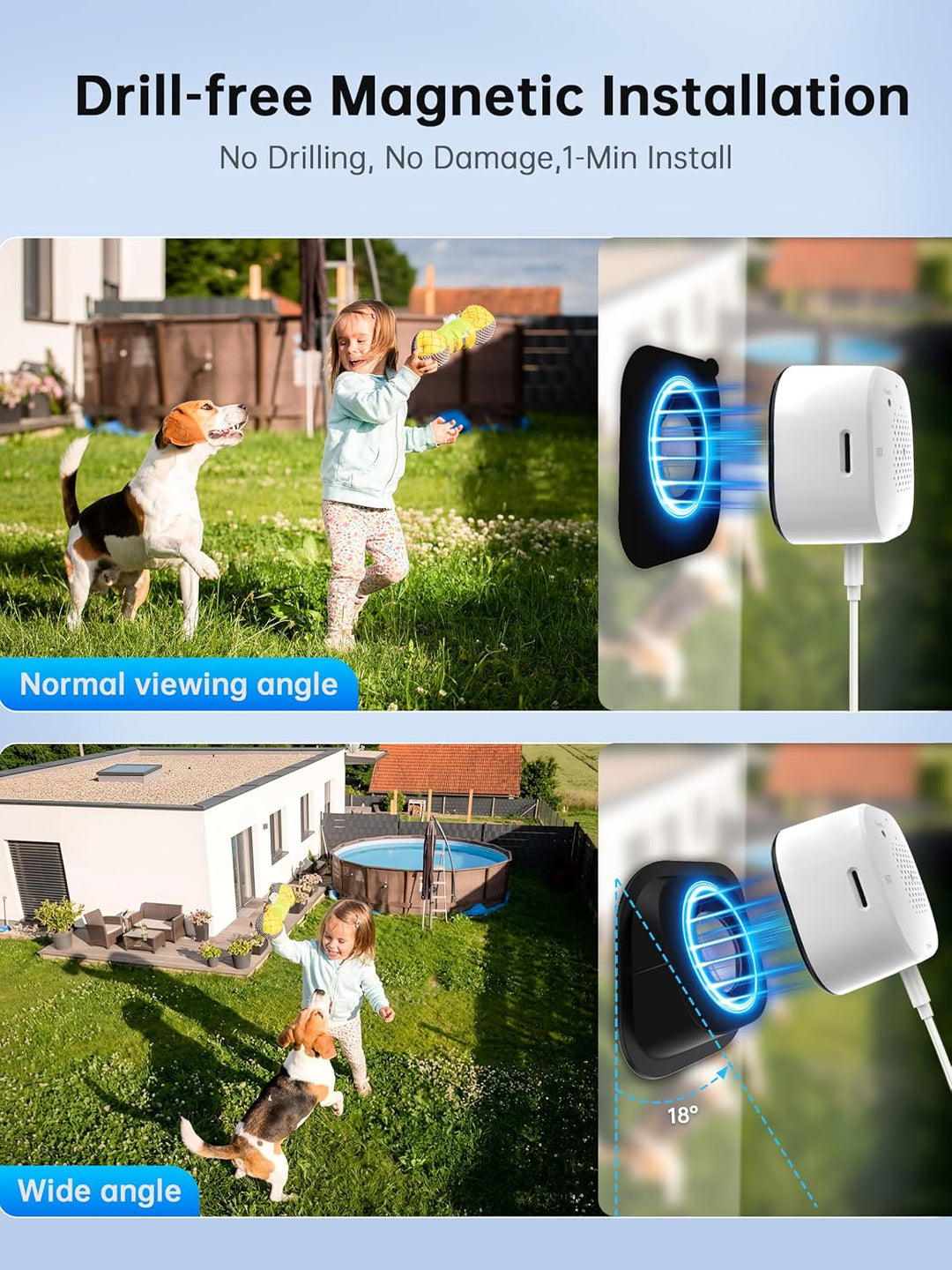 2K Fensterkamera Innen, Dual‑Band WLAN Überwachungskamera Innen,Mini Kamera Weiss 1 Stück, Weiss 1 S