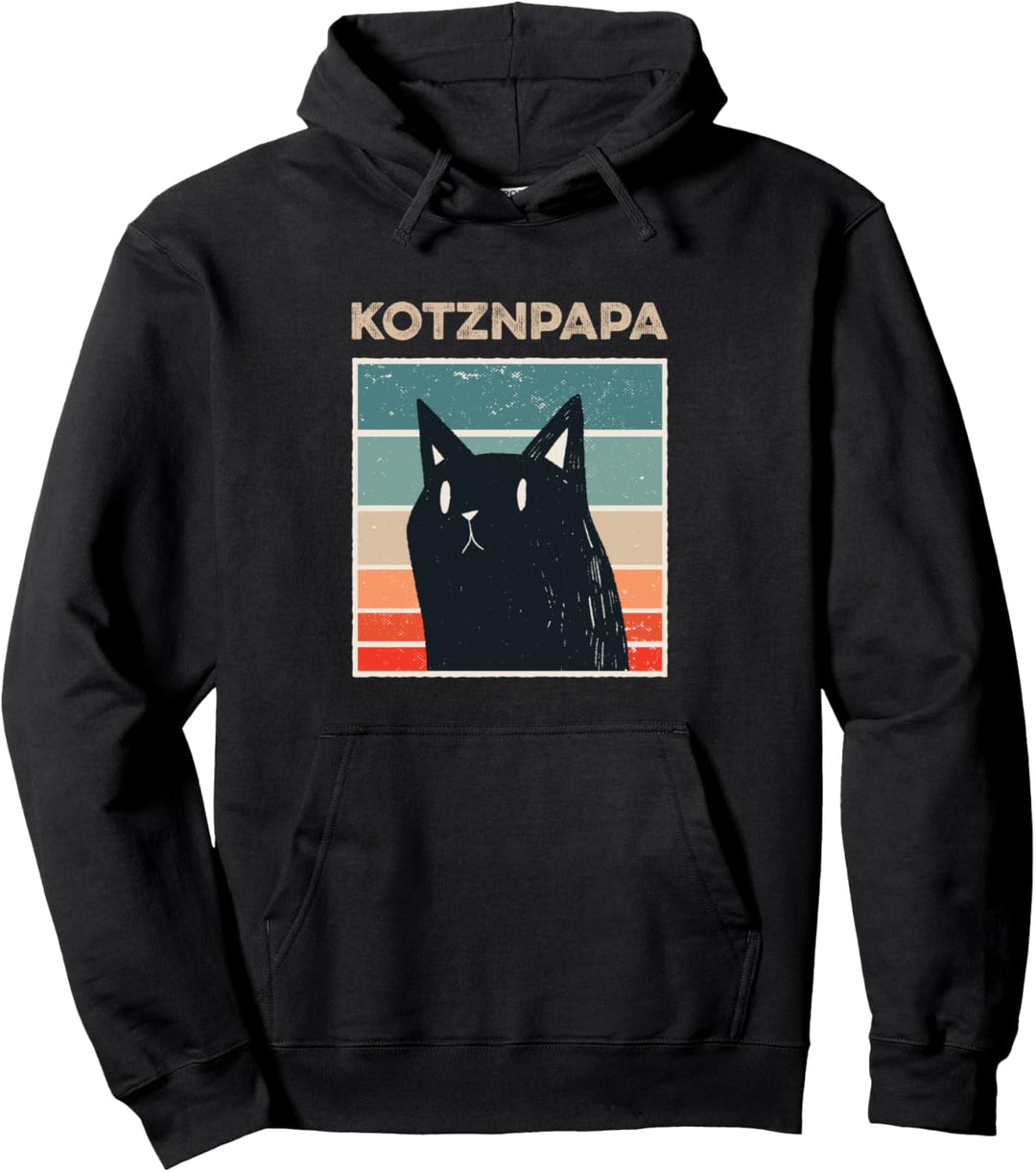 Lustiges Katzen Design mit schwarzer Katze Kotznpapa Pullover Hoodie