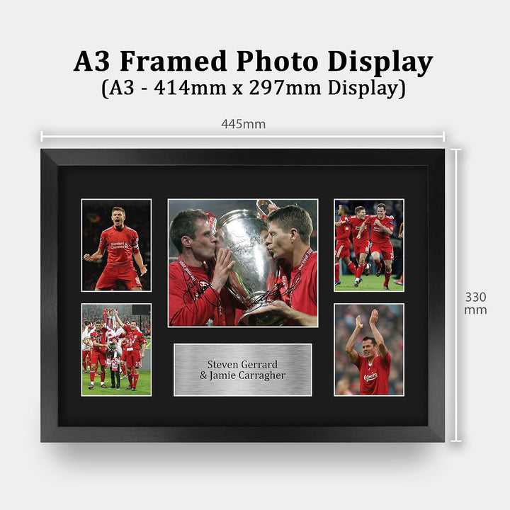 HWC Trading FR A3 Steven Gerrard & Jamie Carragher Liverpool Geschenke Gedruckt, Signiert Autogramm