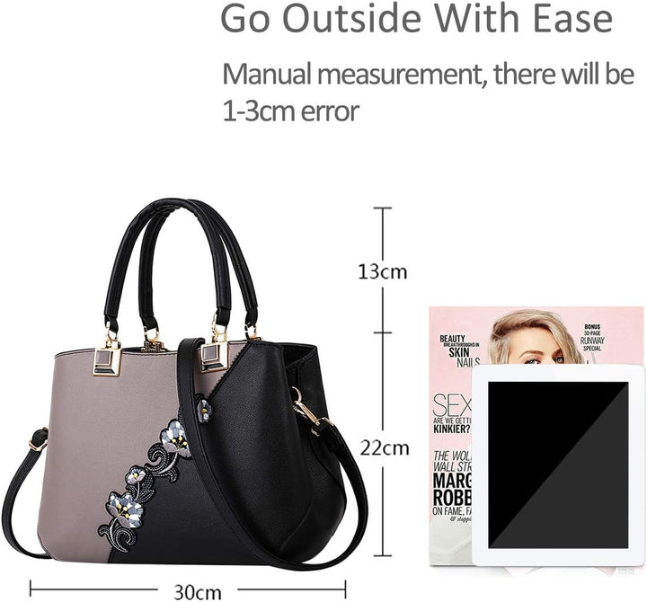 NICOLE & DORIS Handtaschen Damen modische Damenhandtaschen taschen Damen Umhängetaschen mit Blumenmu